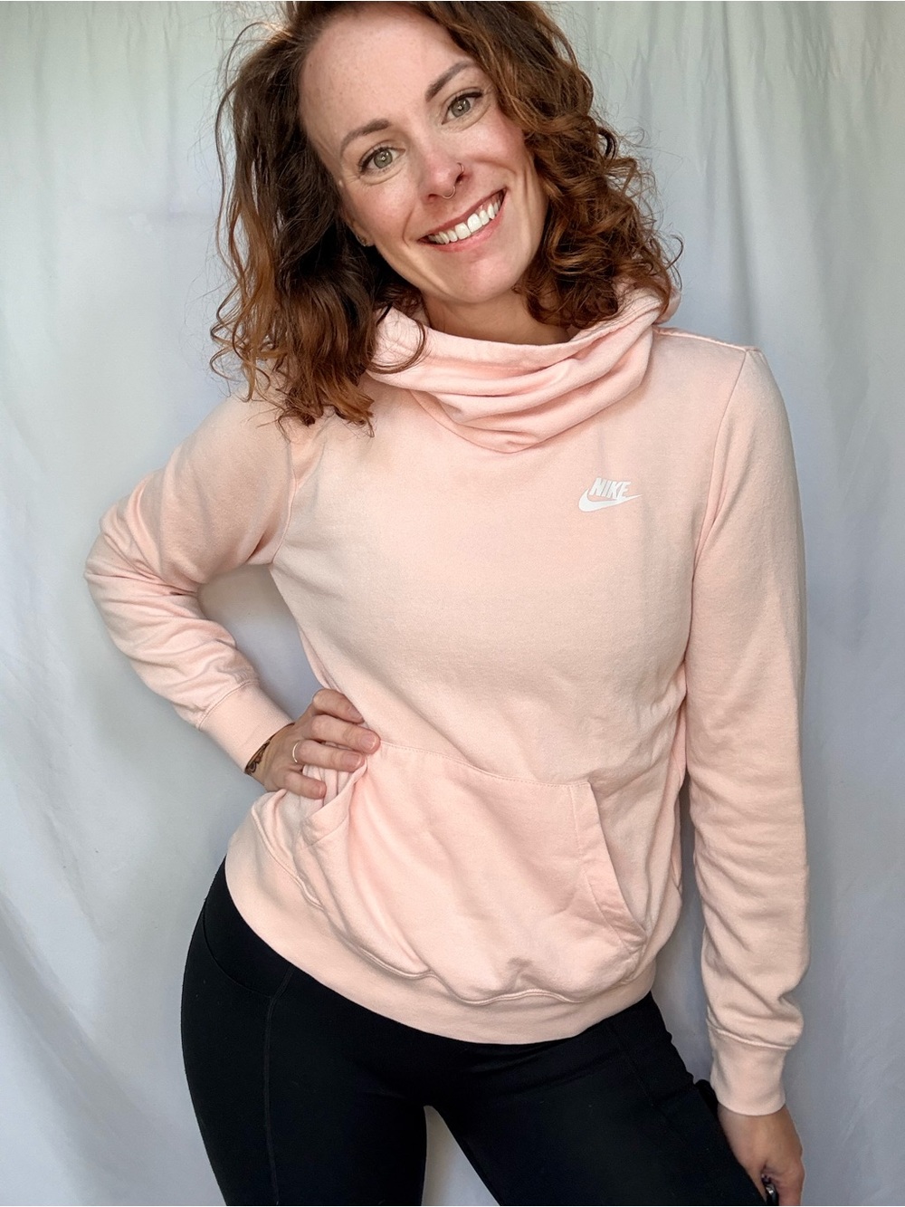 Nike Light Pink Pullover Sweatshirt with Hood